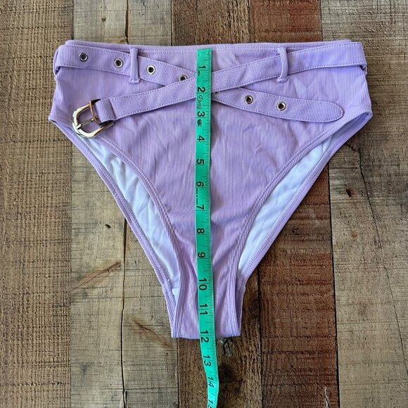 Adika Lilac Belted High Waist Bikini Set With Padded Bra - Picture 3 of 7